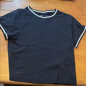 Levi's Black Crop Top with White Trim